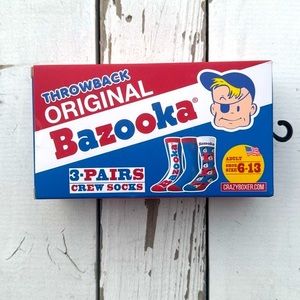 Vintage Pattern Socks Gift Set Bazooka Logo NWT